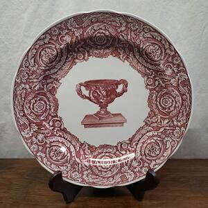 Spode Victorian Series "Warwick Vase" Dinner Plate Cranberry Pink Red 10.25"